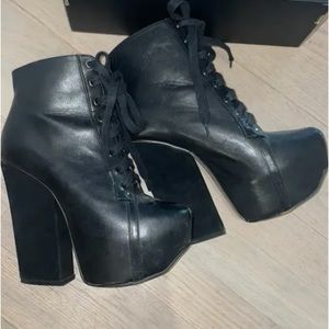 Shellys platform leather boots